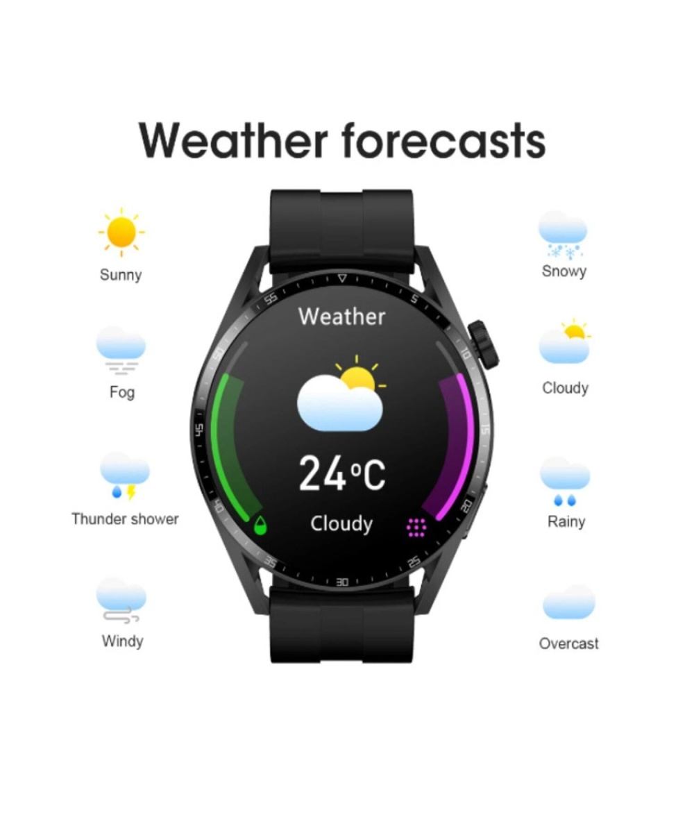 Watch Spor 46mm Amoled Ekran Yuvarlak Kasa 1.52 Inç Erkek Akıllı Saat Iphone Huawei Xiaomi Uyumlu 8