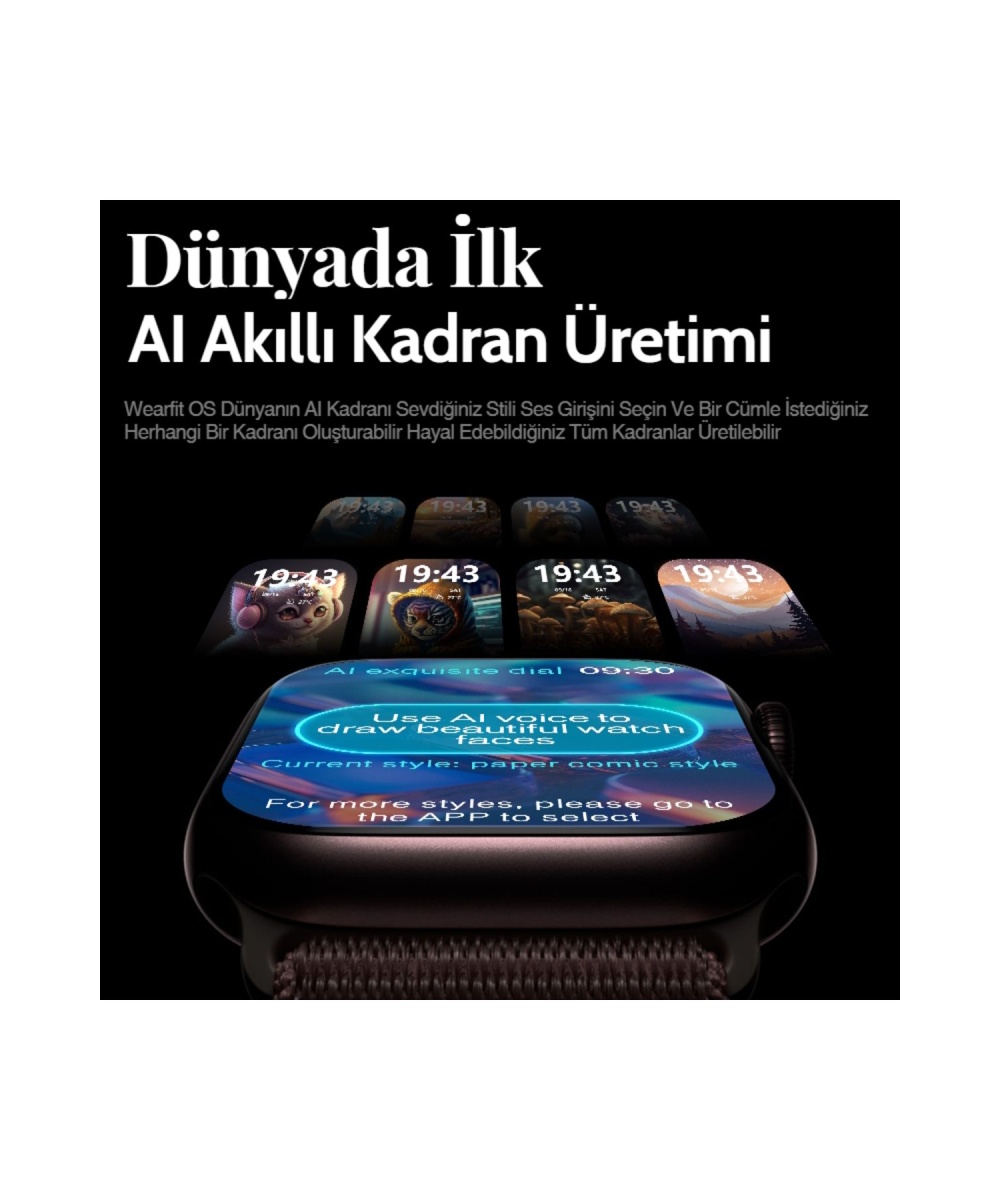 Watch 9 Promax Hw Series 45mm Amoled Ekran Akıllı Saat Sesli Görüşmeli Iphone Huawei Uyumlu 8
