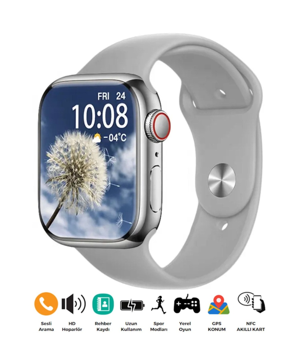 Watch 8 45mm Amoled Tam Ekran Gps Nfc Sesli Görüşmeli Kadın Erkek Iphone Huawei Uyumlu Akıllı Saat