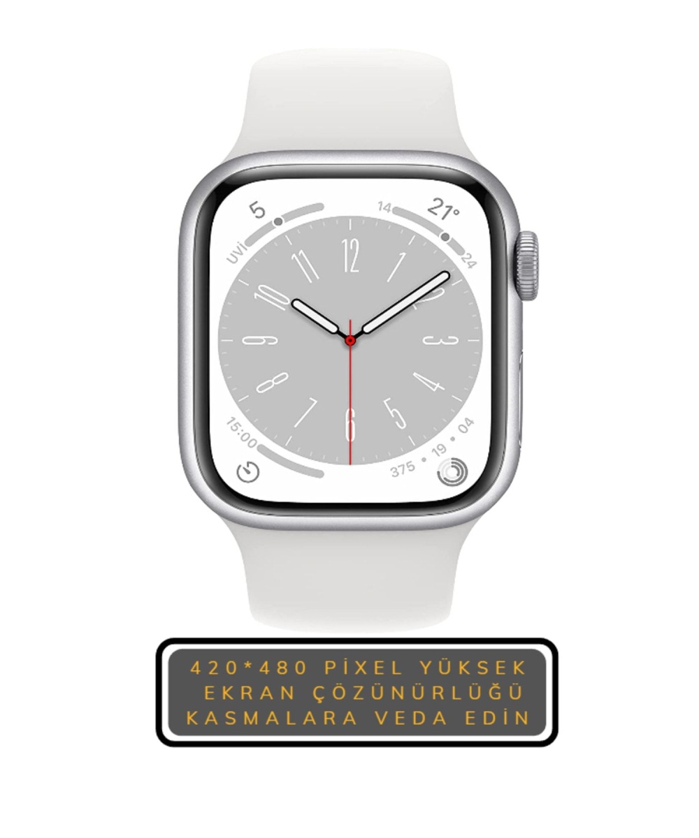 Watch 8 45mm Amoled Tam Ekran Gps Nfc Sesli Görüşmeli Kadın Erkek Iphone Huawei Uyumlu Akıllı Saat