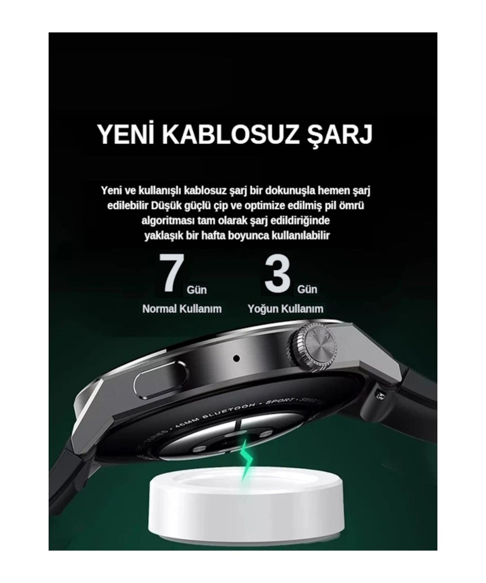Smartwatch Spor Yuvarlak Kasa Amoled Sesli Görüşmeli Akıllı Saat Huawei Iphone Xiaomi Samsung Uyumlu