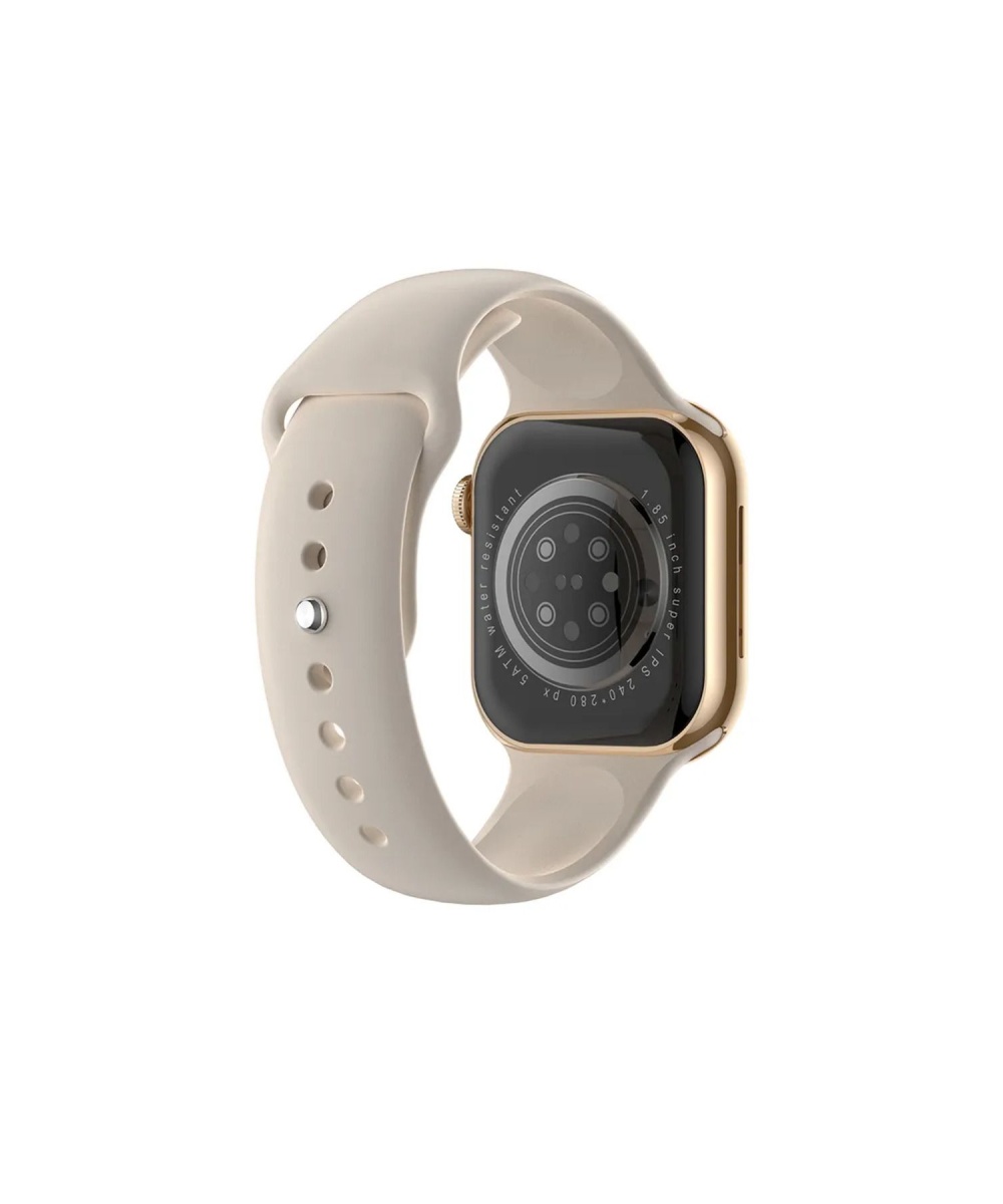 Watch 8 Gold 2.0 Inç Amoled Ekran Spor 2 Kordonlu Krem-bej Akıllı Saat Iphone Huawei Xiaomi Uyumlu 9