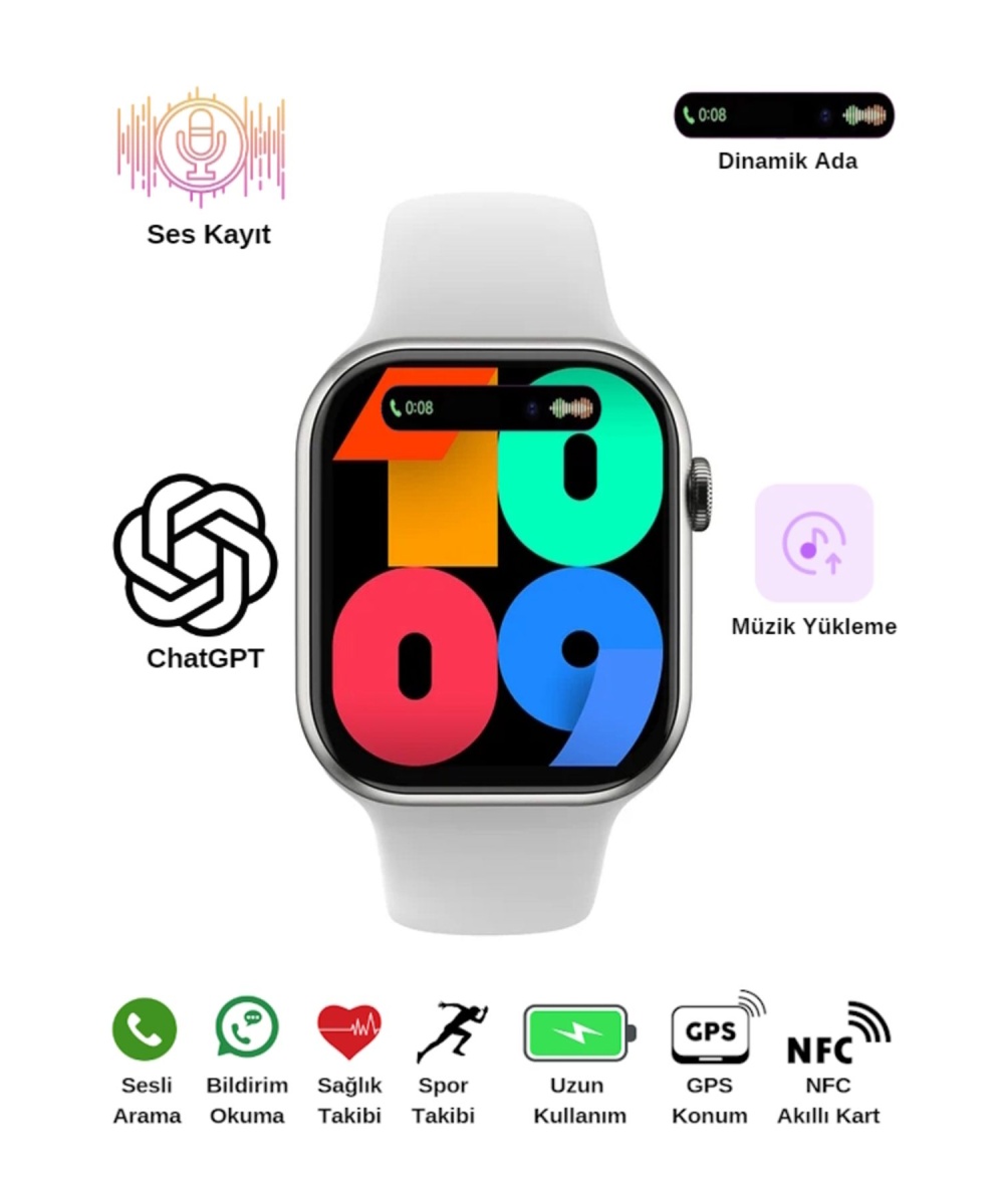 Watch 9 Promax Akıllı Saat Konuşma Özellikli 4 Gb Hafıza 100 Spor Modu Iphone Huawei Uyumlu 8