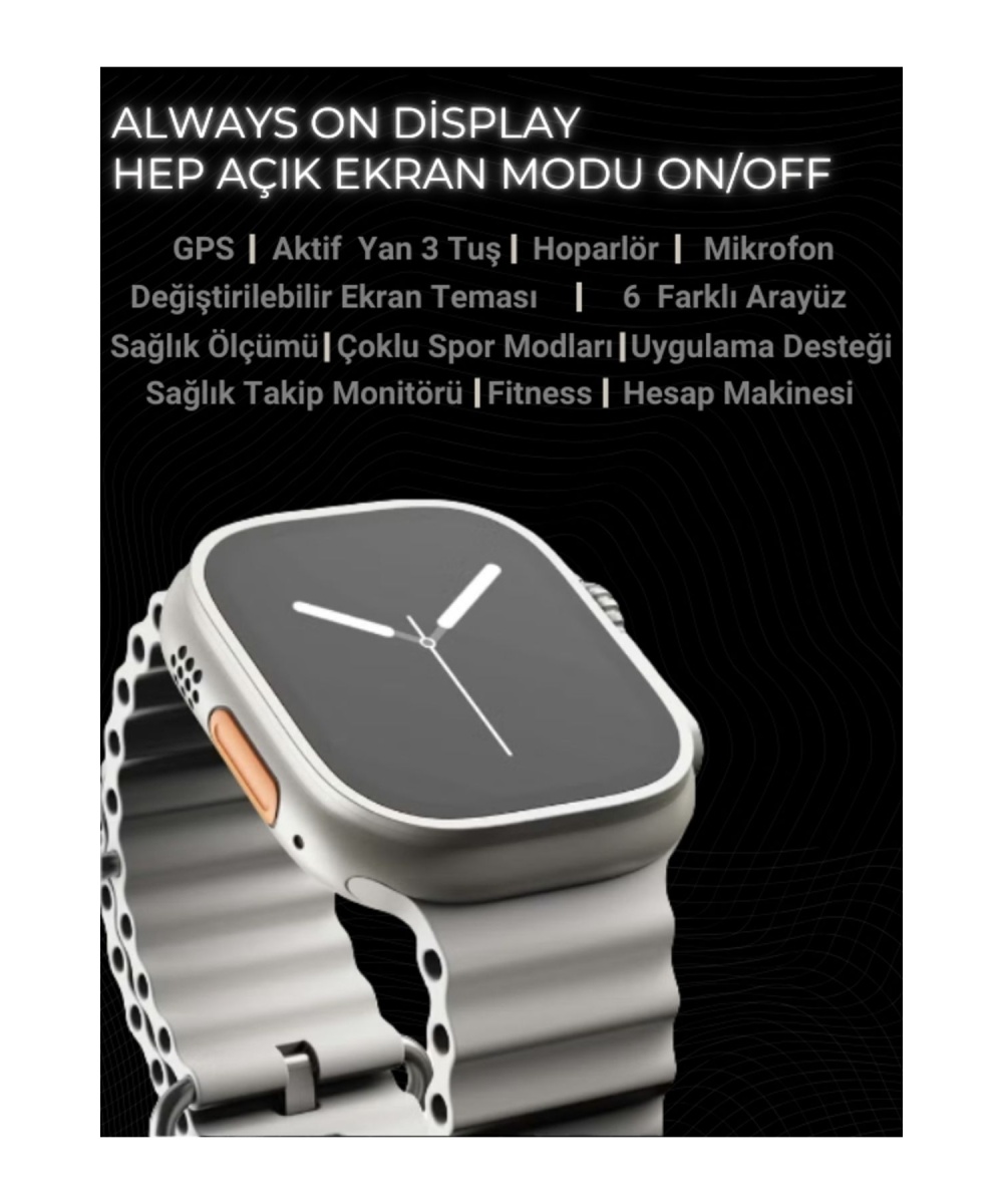 Watch X9 Ultra 49mm – 7 Kordon & Koruma Kılıfı ile Birlikte, Arama Yapabilen Spor Akıllı Saat 8,9,10