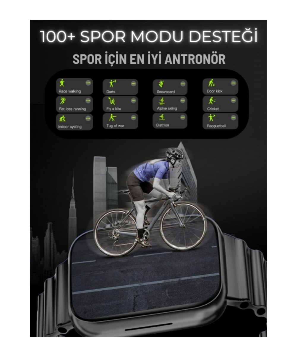 Watch X9 Ultra 49mm – 7 Kordon & Koruma Kılıfı ile Birlikte, Arama Yapabilen Spor Akıllı Saat 8,9,10