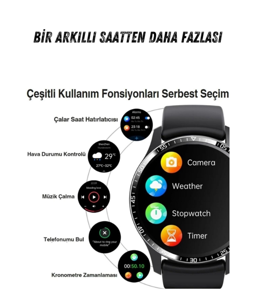Yeni Watch Spor Erkek Amoled Ekran Akıllı Saat Arama Yapan,nfc,gps,sağlık Iphone Huawei Uyumlu 8-9