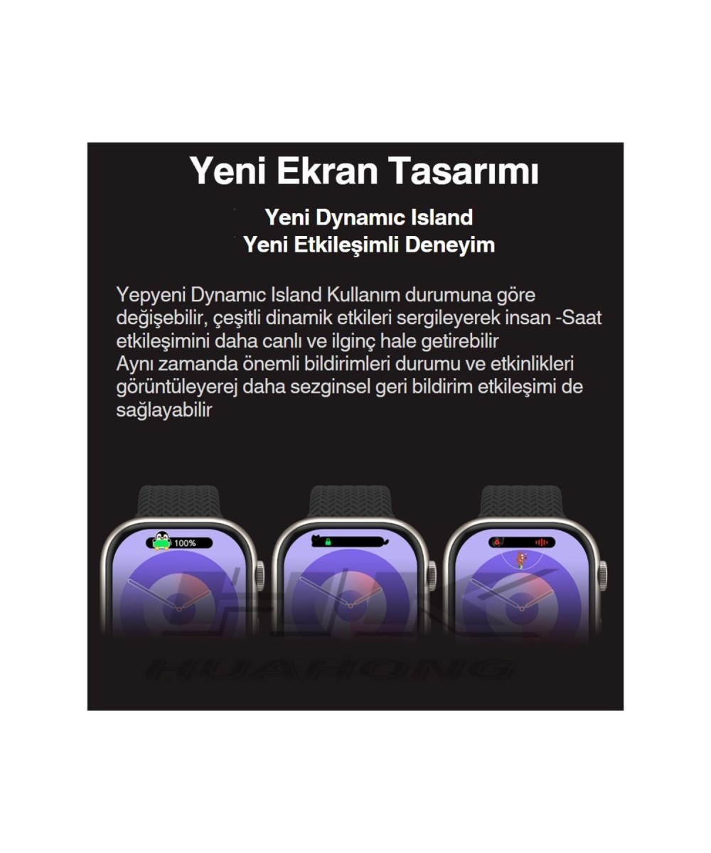 Watch S 10  Pro Max 45mm Siyah Akıllı Saat - 7 Kordonlu Arama Yapabilen, iPhone, Huawei, Uyumlu 8,9