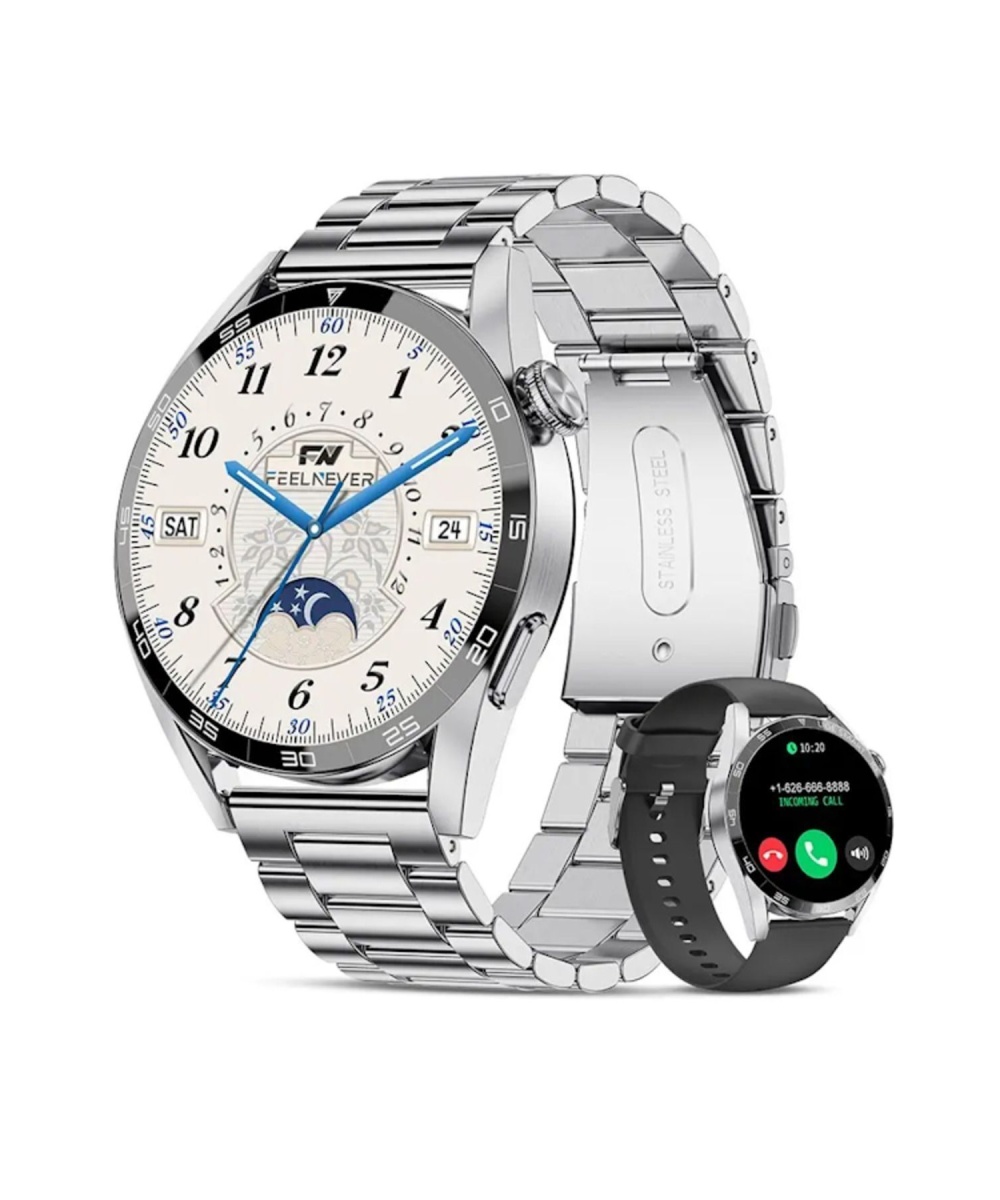 Yeni Spor Watch Gümüş Klasik Erkek Akıllı Saat Arama Yapan Nfc Android&ios Iphone Huawei Uyumlu 8