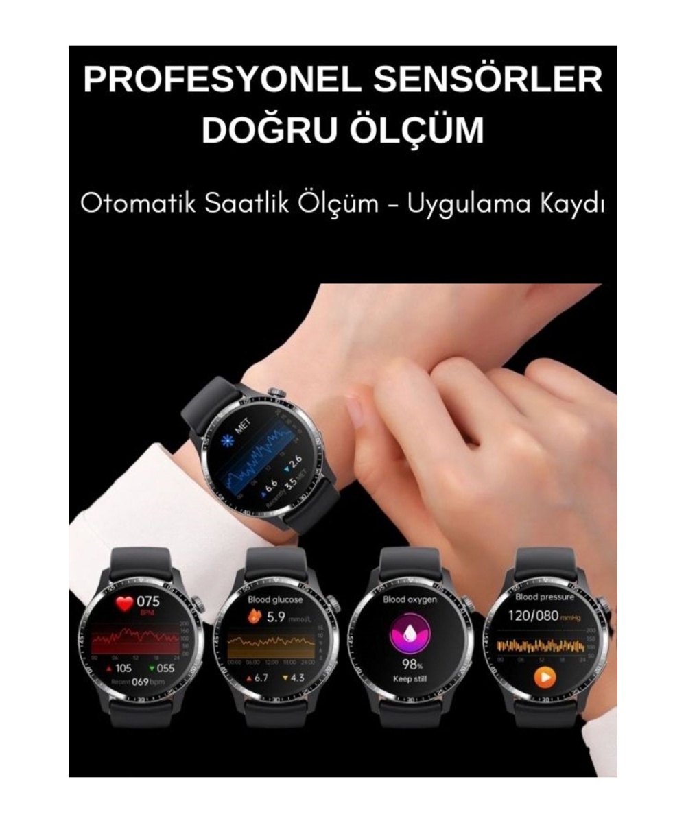 Yeni Spor Watch Gümüş Klasik Erkek Akıllı Saat Arama Yapan Nfc Android&ios Iphone Huawei Uyumlu 8