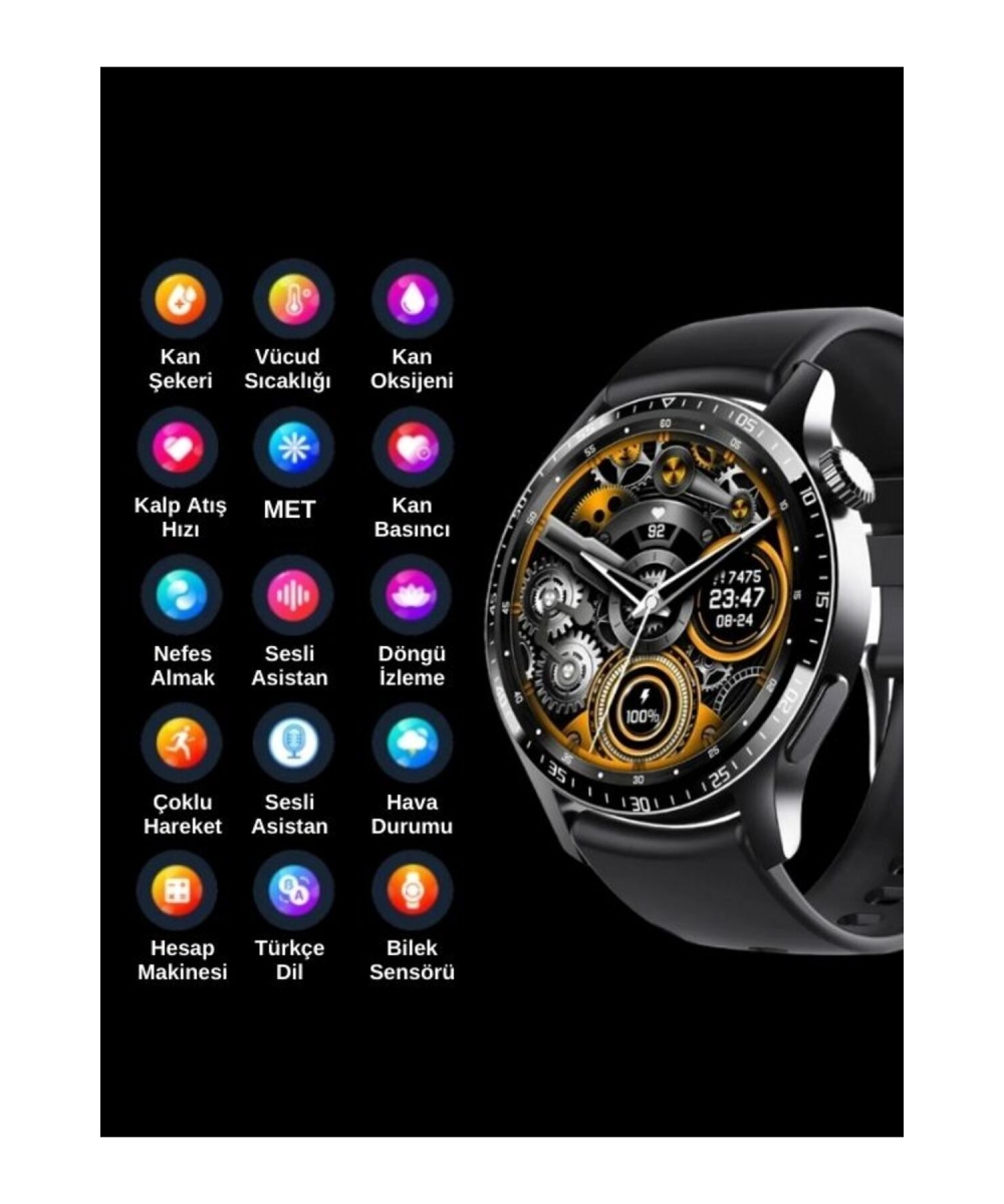 Yeni Spor Watch Gümüş Klasik Erkek Akıllı Saat Arama Yapan Nfc Android&ios Iphone Huawei Uyumlu 8