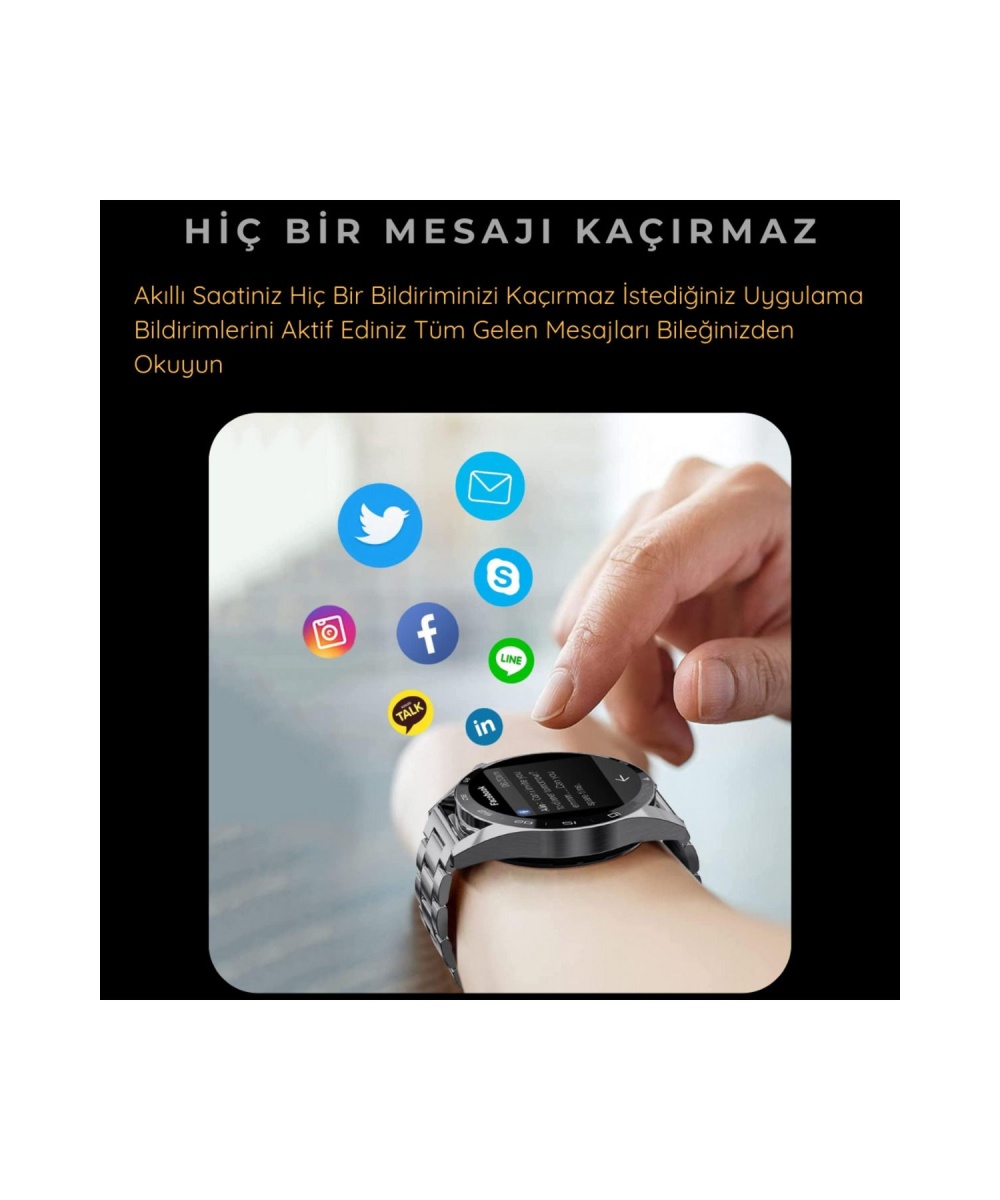Yeni Spor Watch Klasik Erkek Akıllı Saat Amoled Ekran Sesli Görüşmeli Iphone Huawei Uyumlu 8,9,10