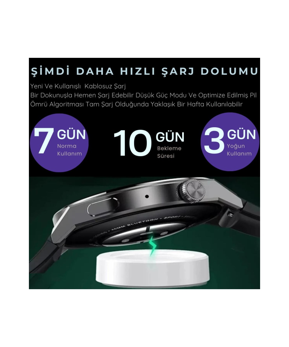 Yeni Spor Watch Klasik Erkek Akıllı Saat Amoled Ekran Sesli Görüşmeli Iphone Huawei Uyumlu 8,9,10