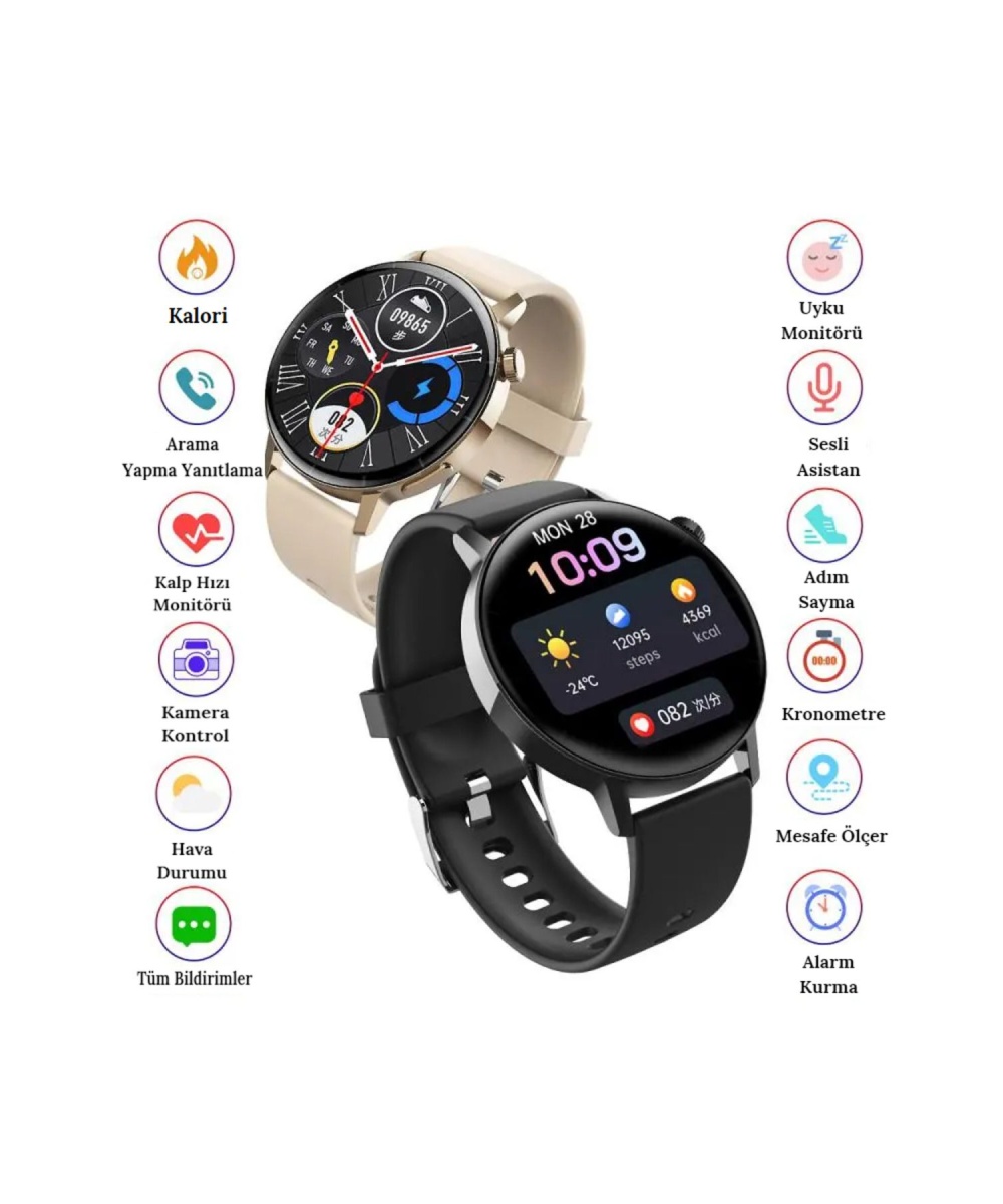 2025 HK8 Hero Akıllı Saat - AMOLED Ekranlı, Sesli Arama Özelliği, Huawei iPhone Uyumlu Watch 8-9-10