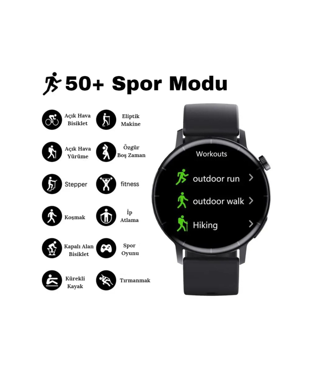 2025 HK8 Hero Akıllı Saat - AMOLED Ekranlı, Sesli Arama Özelliği, Huawei iPhone Uyumlu Watch 8-9-10