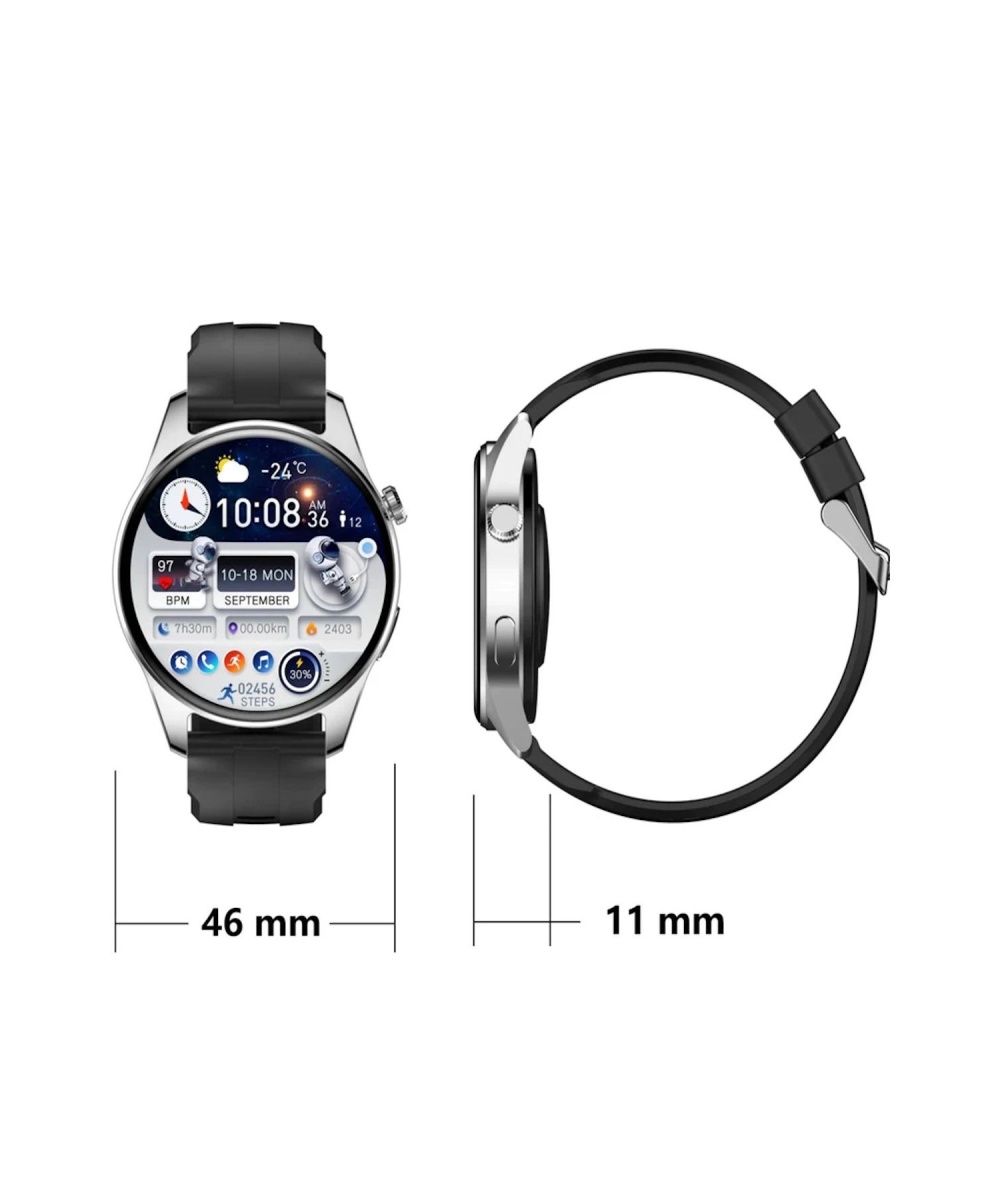 Watch 4 Spor Klasik Yuvarlak Kasa Amoled Ekran Akıllı Saat Huawei İphone Xiaomi Samsung Uyumlu 8,9 HK8 HERO