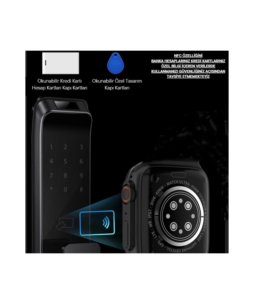 Watch 9 Ultra 2 49mm Akıllı Saat – 7 Kordonlu,Koruma Kılıflı Arama Yapabilen, iPhone,Huawei Uyumlu 8
