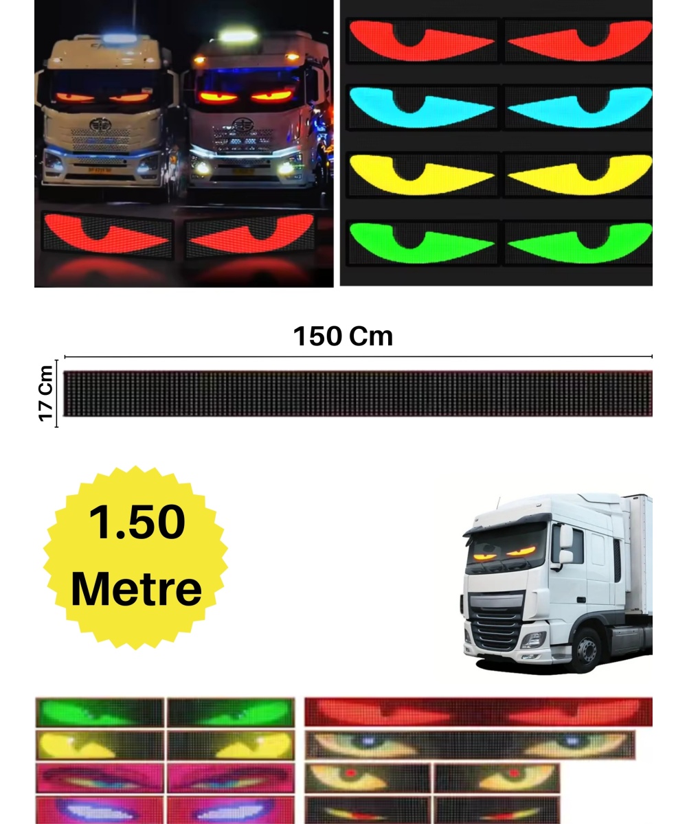 150 Cm Şeytan Led Gözler Animasyonlu Araba,kamyon,otobüs Kumandalı Esnek Ön Arka Cam Rgb Led Ekran