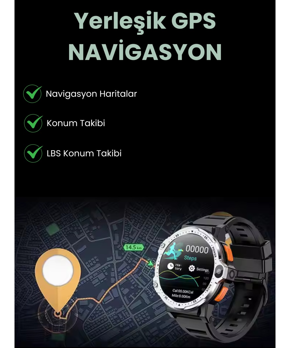 Watch PG 4G LTE Yuvarlak Akıllı Saat 64GB SIM Kartlı Kameralı WiFi Çocuk Ve Yetişkin Huawei iPhone Uyumlu 8 9 10