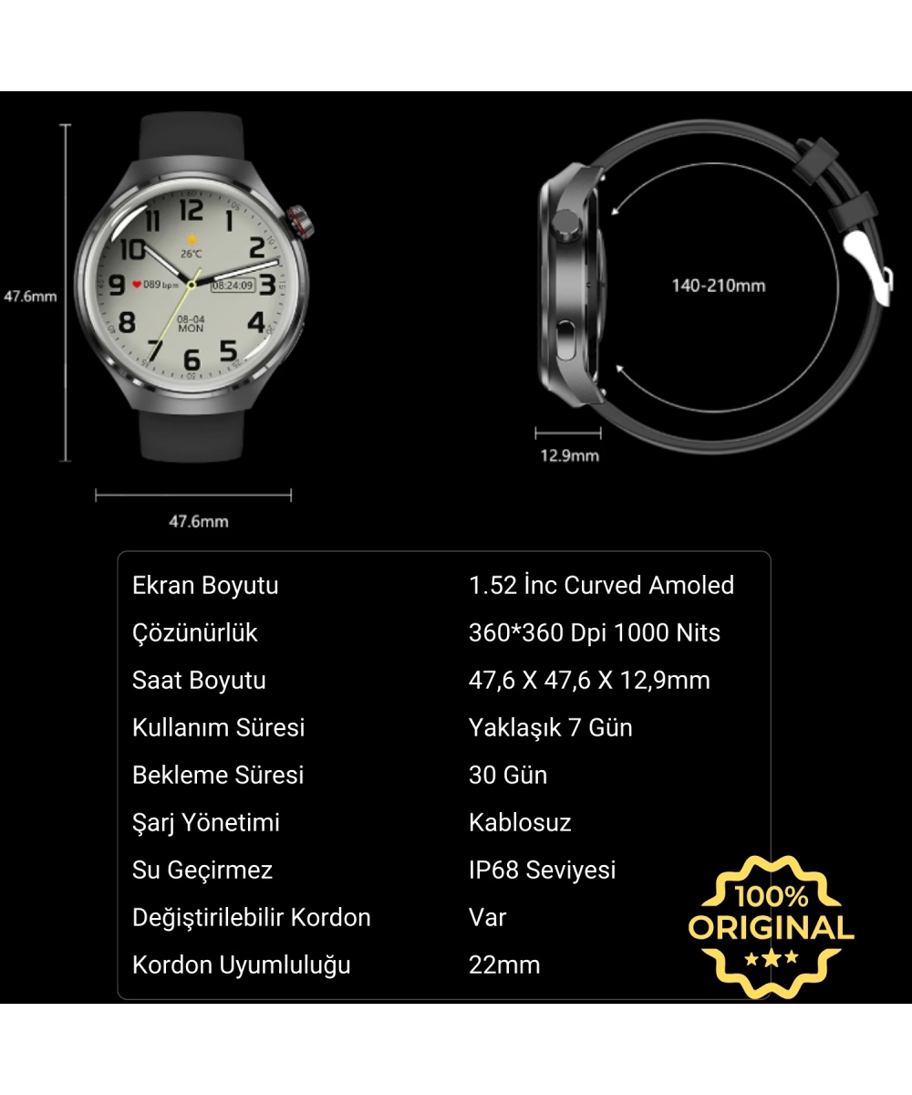 2025 HK8 Hero Akıllı Saat - AMOLED Ekranlı, Sesli Arama Özelliği, Huawei iPhone Uyumlu Watch 8-9-10