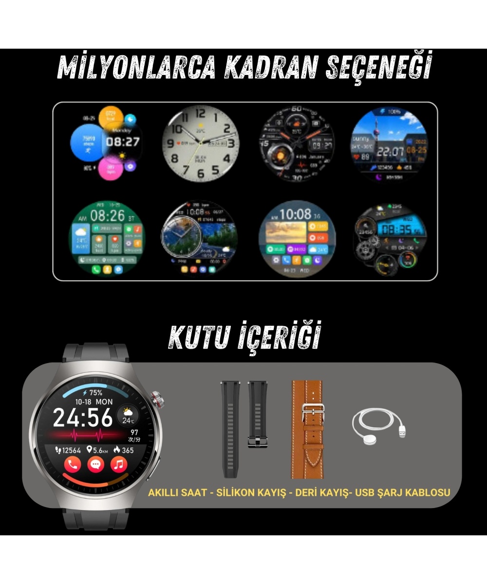 2025 HK8 Hero Akıllı Saat - AMOLED Ekranlı, Sesli Arama Özelliği, Huawei iPhone Uyumlu Watch 8-9-10