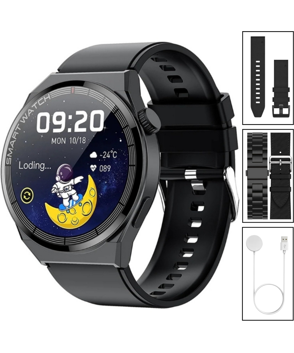 Watch GT3 Akıllı Saat 46mm Siyah Yuvarlak Kasa, Sesli Görüşme, Android, Huawei,iPhone Uyumlu 8,9,10