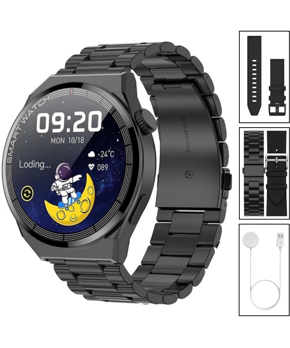Watch GT3 Akıllı Saat 46mm Siyah Yuvarlak Kasa, Sesli Görüşme, Android, Huawei,iPhone Uyumlu 8,9,10