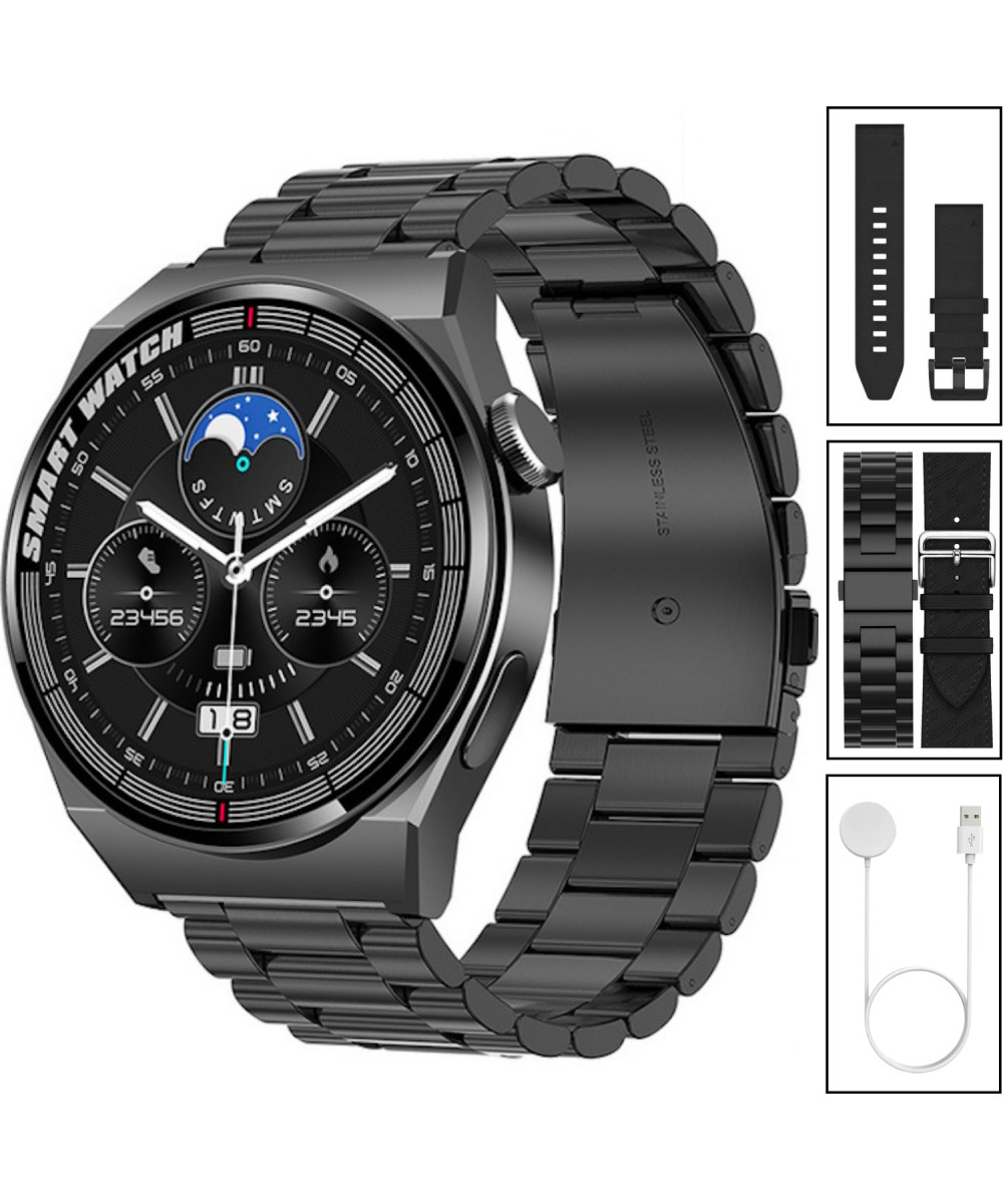 Yeni Spor Watch GT3 MAX Siyah Akıllı Saat 1.45 İnç 46mm NFC/Sesli Arama Huawei iPhone Uyumlu 8,9,10