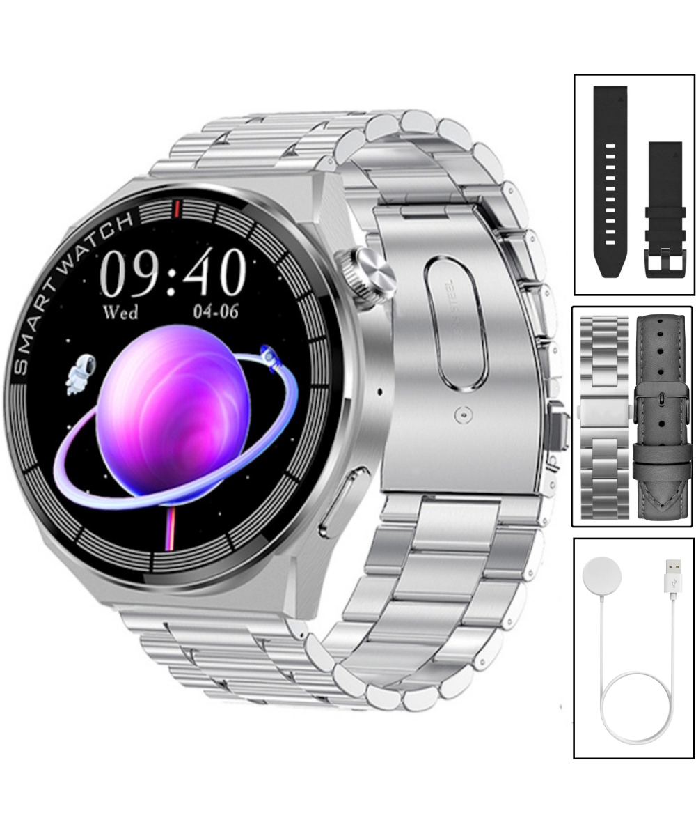 Yeni Spor Watch GT3 MAX Gümüş Akıllı Saat 1.45 İnç 46mm NFC/Sesli Arama Huawei iPhone Uyumlu 8,9,10