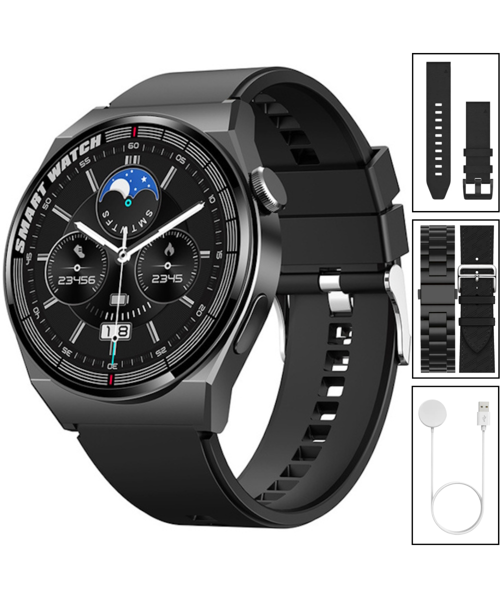 Yeni Spor Watch GT3 MAX Siyah Akıllı Saat 1.45 İnç 46mm NFC/Sesli Arama Huawei iPhone Uyumlu 8,9,10