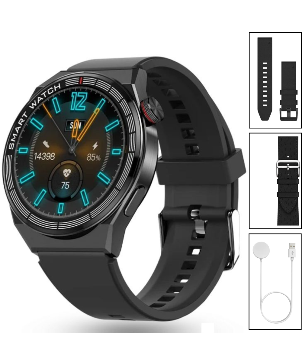 Yeni Spor Watch GT3 MAX Siyah Akıllı Saat 1.45 İnç 46mm NFC/Sesli Arama Huawei iPhone Uyumlu 8,9,10