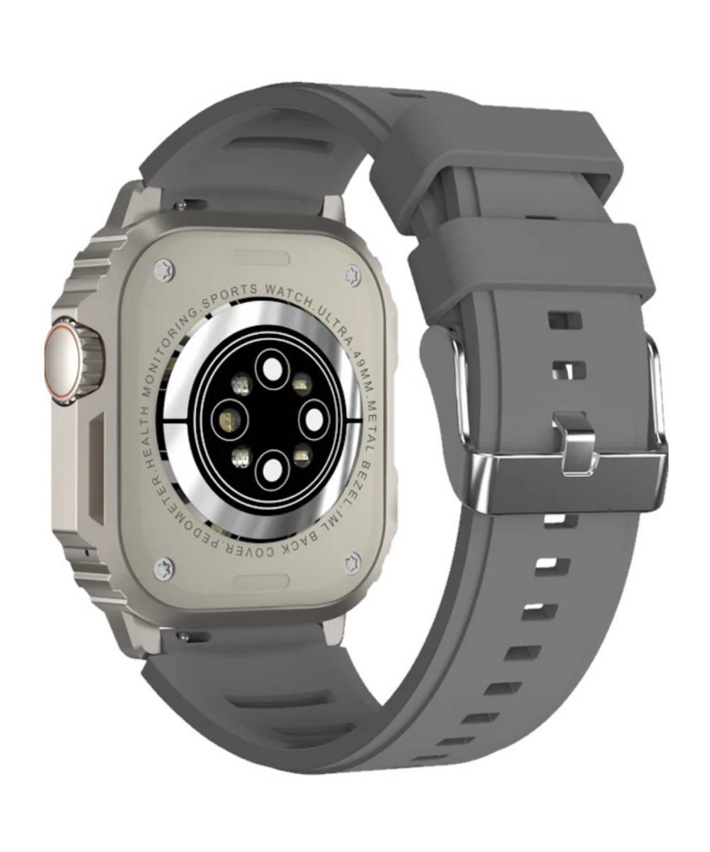 Watch Ultra TW11 Gümüş AMOLED Ekranlı Akıllı Saat, Su Geçirmez GPS NFC iPhone & Huawei Uyumlu 8,9,10