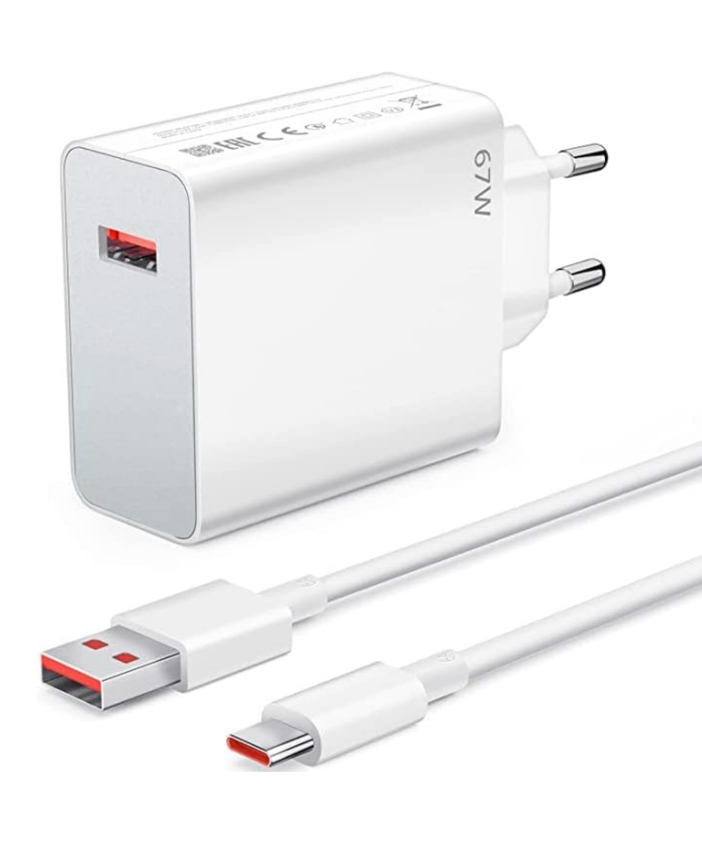 67W Turbo Hızlı Şarj Cihazı & Type-C Kablo Seti Xiaomi, Redmi,Oppo Huawei Uyumlu Duvar Tipi Adaptör