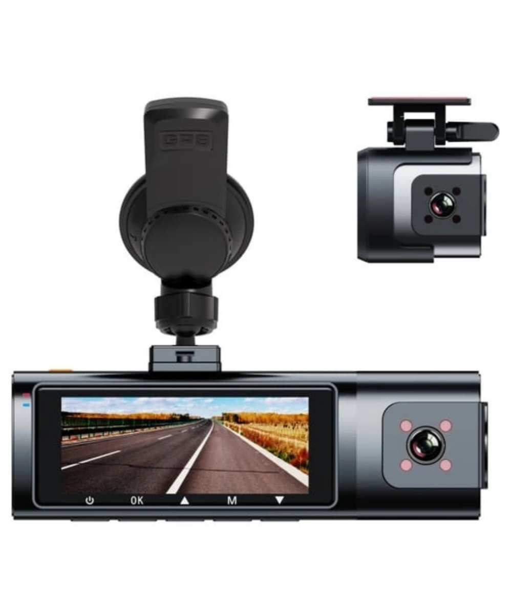 4K UHD Araç İçi Kamera 128GB – WiFi, GPS, IR Gece Görüşü, Çift Lens Ön-Arka-İç Kayıt,DashCam