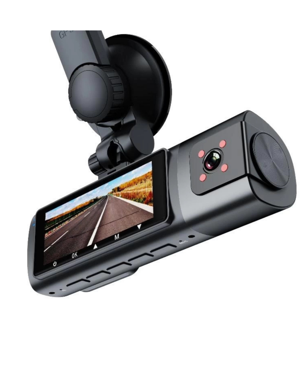 4K UHD Araç İçi Kamera 128GB – WiFi, GPS, IR Gece Görüşü, Çift Lens Ön-Arka-İç Kayıt,DashCam