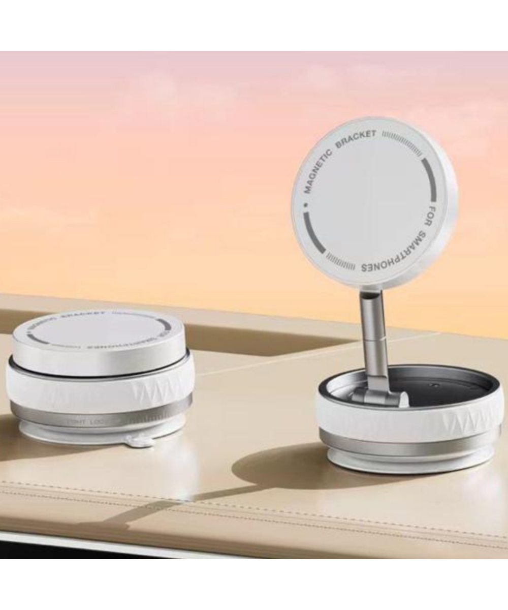 K10 Siyah 360° Güçlü Manyetik Vakumlu Kilitli Araç Telefon ve Tablet Tutucu Ayna,Cam,MagSafe Uyumlu