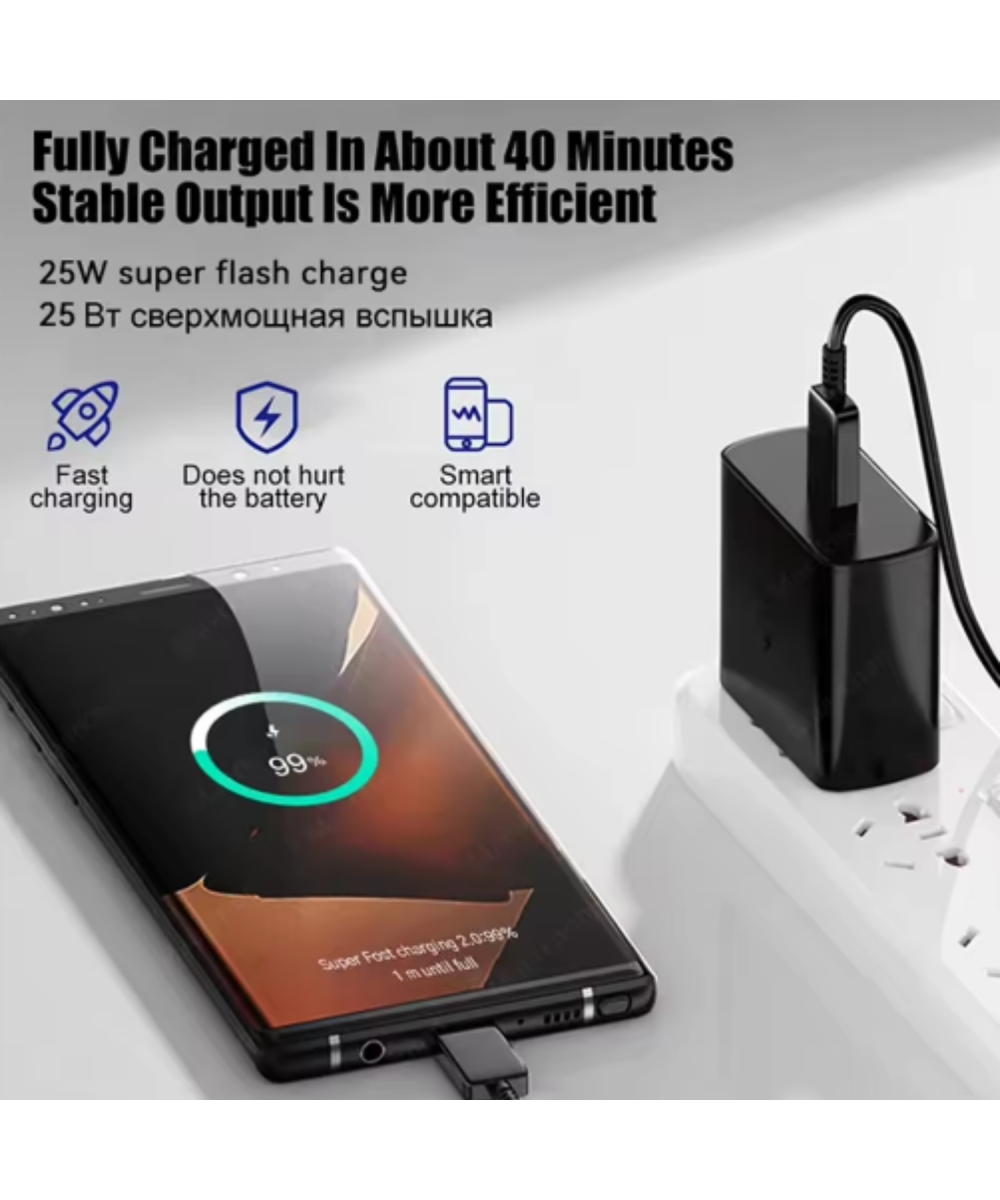 25W PD Hızlı Şarj Cihazı Adaptörü Type-C Adaptör - Samsung Galaxy Uyumlu S 21,22,ULTRA NOTE A Seri