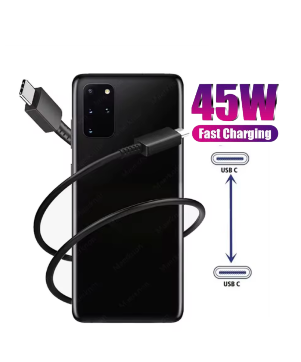 45W PD GaN Hızlı Şarj Cihazı Adaptörü + Type-C Kablo - Samsung Galaxy Uyumlu S 21,22,23,Note Ultra