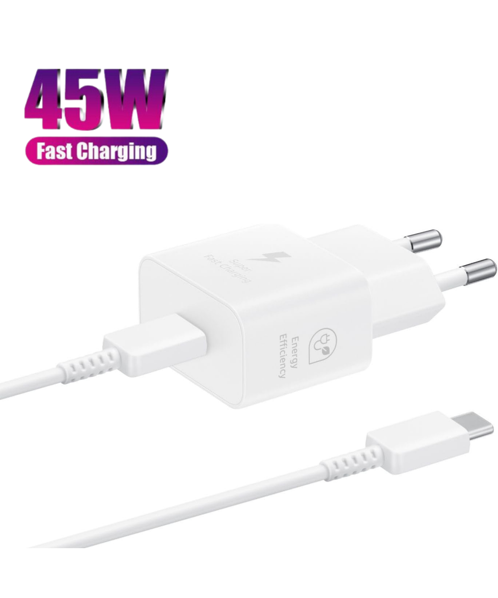 45W PD GaN Hızlı Şarj Cihazı Adaptörü + Type-C Kablo - Samsung Galaxy Uyumlu S 21,22,23,Note Ultra