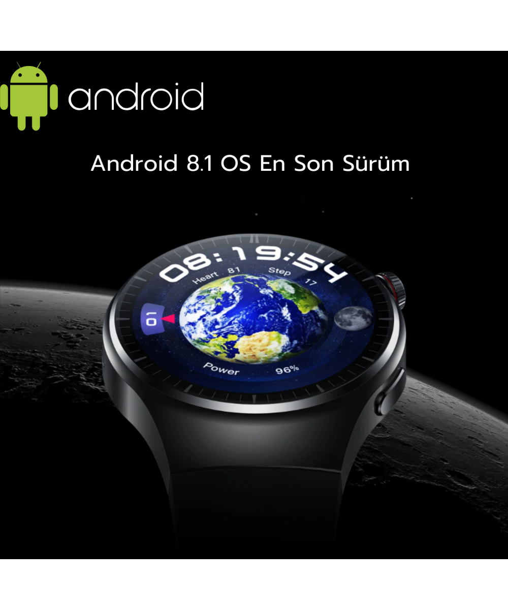 Watch N61 SiM Kartlı 5G 2 Kameralı 64GB Akıllı Saat GPS,WiFi,Play Store Çocuk iPhone Huawei Uyumlu 8,9,10
