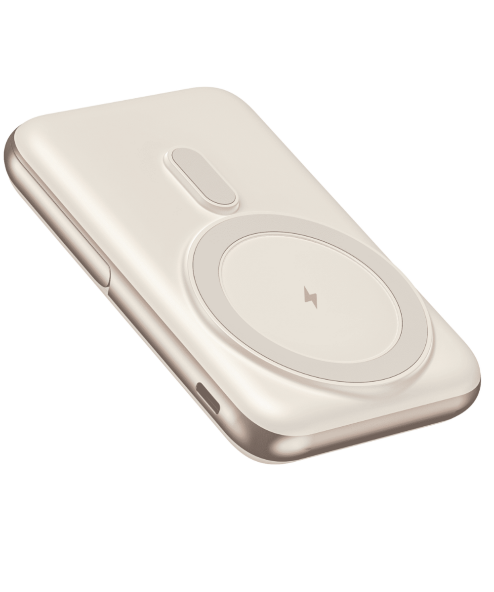 NT-PW33 10000 mAh Magsafe Powerbank – 15W + 20W PD Hızlı Şarj, Krem Renk, iPhone Uyumlu