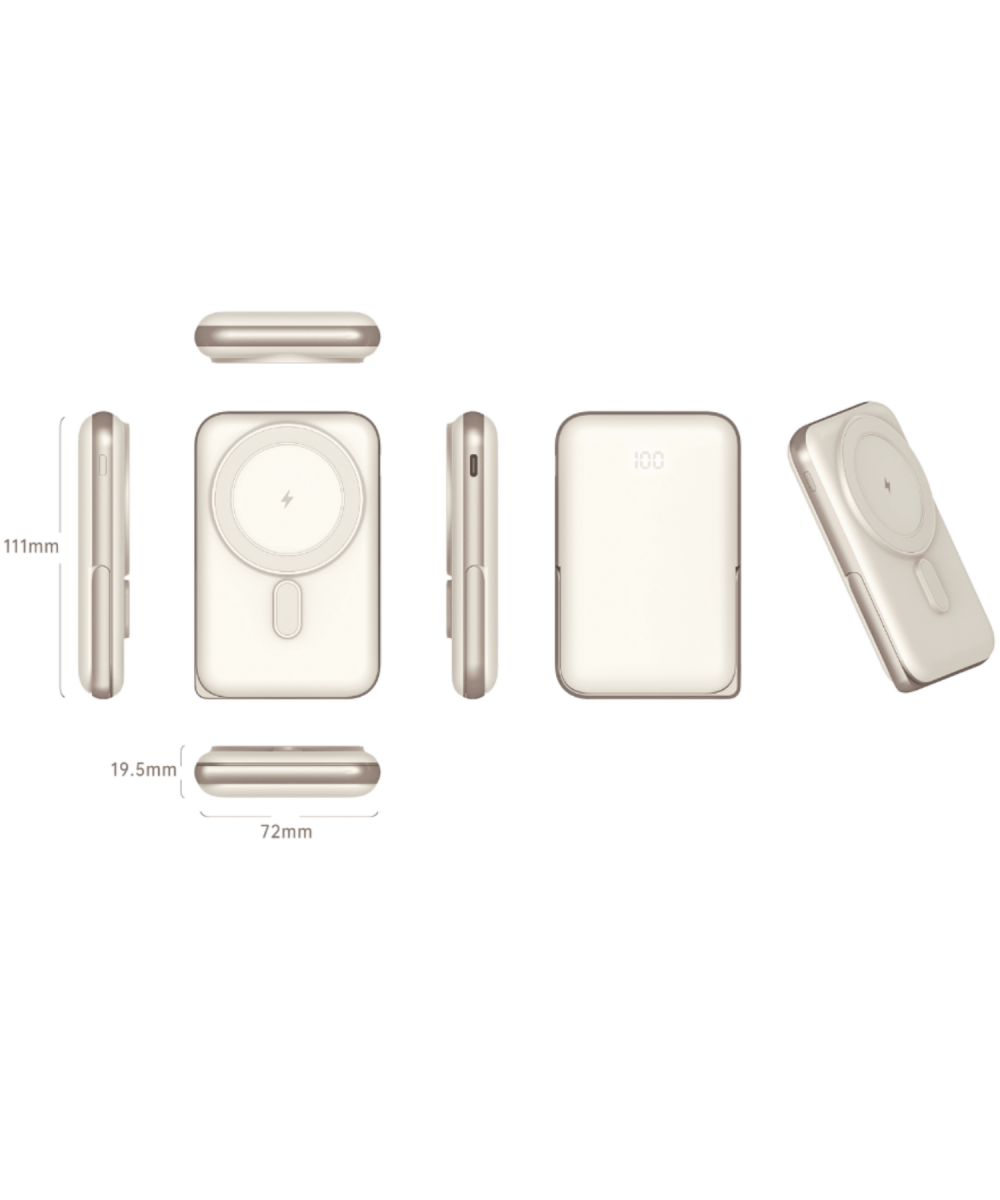 NT-PW33 10000 mAh Magsafe Powerbank – 15W + 20W PD Hızlı Şarj, Gri Renk, iPhone Uyumlu