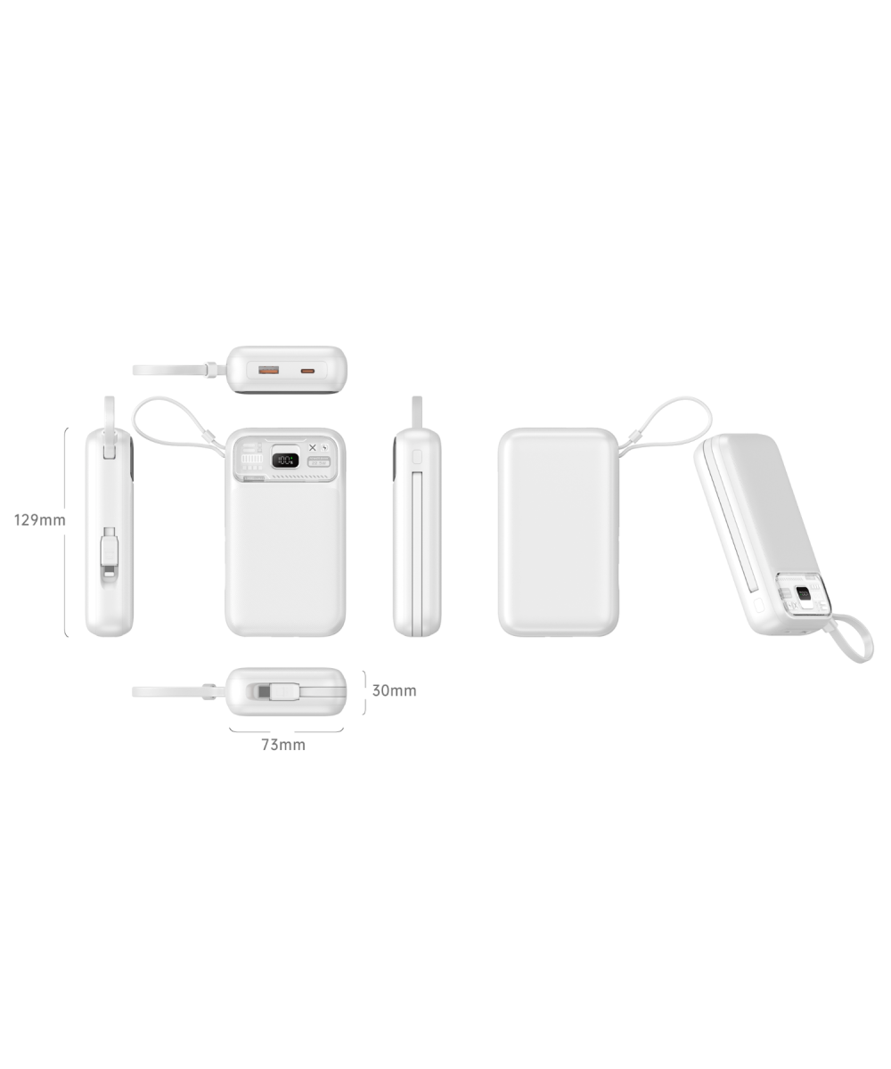 NT-PW35 PD 20W + 22.5W 15W 20000 MAh Taşınabilir Powerbank (Beyaz) NT-104929