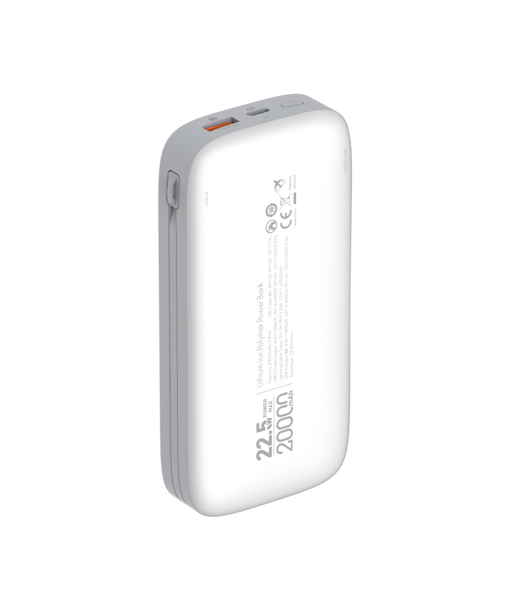 NT-PW30 SCP 22.5W 10000 MAh Taşınabilir Powerbank (Beyaz) NT-104489