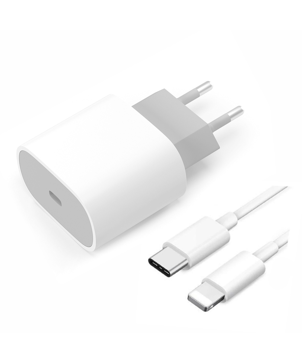 TN-HCH11 iPhone 20W PD Lightning - Type C Kablo + Hızlı Şarj Aleti (Beyaz) NT-98784