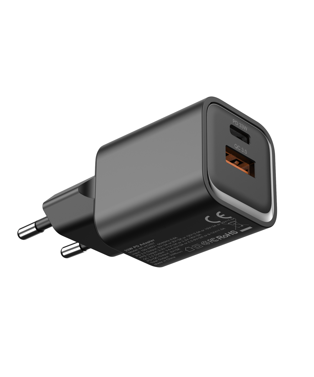 PD GaN Prime 30W Type-C To Type-C Şarj Aleti (Siyah) iPhone Samsung Huawei Xiaomi