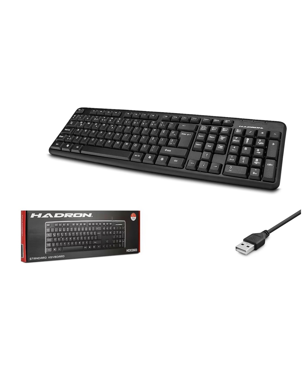 HDX2603 Standart Türkçe Q Kablolu Klavye Bilgisayar Laptop Klavyesi (Siyah)