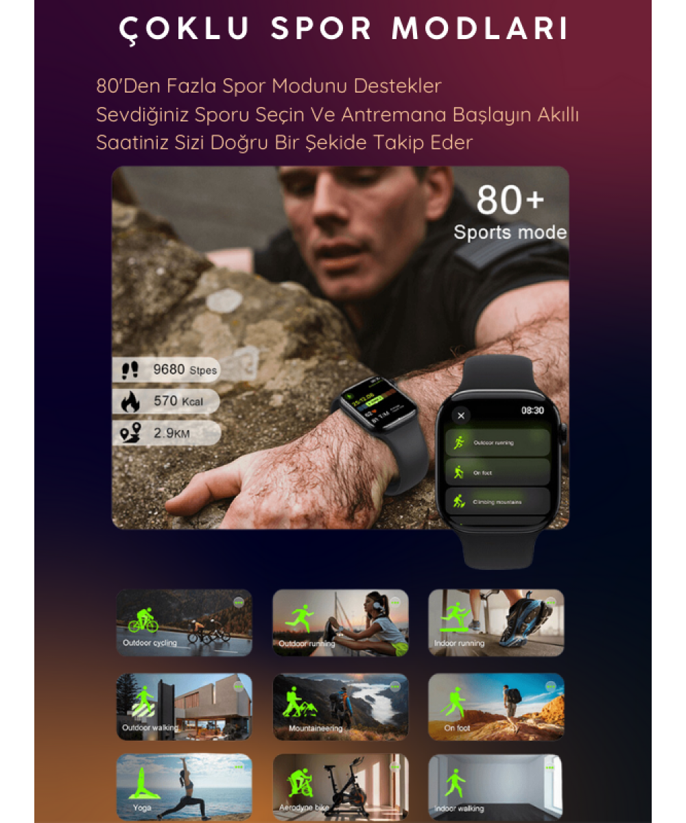 Watch HK 10 + Mini Plus Siyah AMOLED Ekranlı Akıllı Saat 41mm, 2GB Depolama, iPhone & Huawei Uyumlu 8,9,10