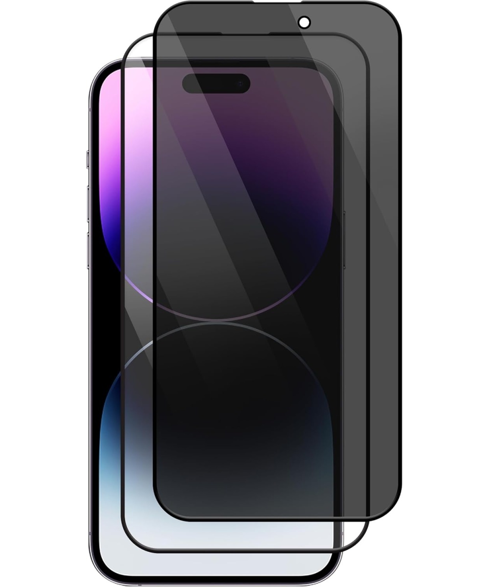 MostPro Anti-Static iPhone 15 Pro Max Uyumlu Gizlilik Filtreli Temperli Hayalet Cam Ekran Koruyucu