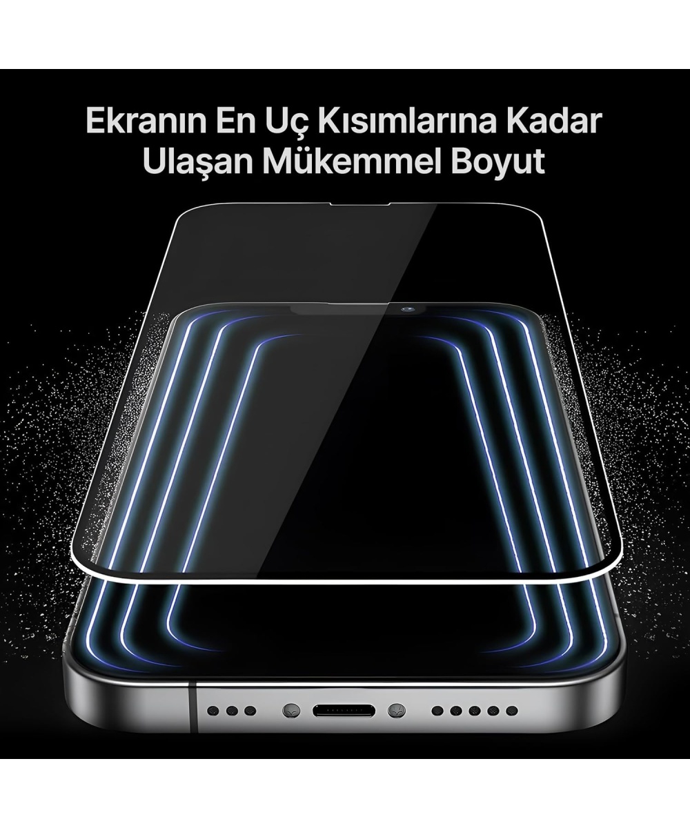 MostPro Anti-Static iPhone 15 Pro Max Uyumlu Gizlilik Filtreli Temperli Hayalet Cam Ekran Koruyucu