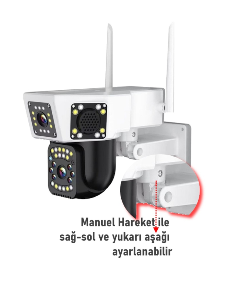 O-KAM 3014 WiFi 6MP Dual Lens IP Güvenlik Kamerası | Hareketli Kablosuz, Gece Görüşü, Kişi Takibi, Türkçe Sesli Görüşme Dış İç Kamera